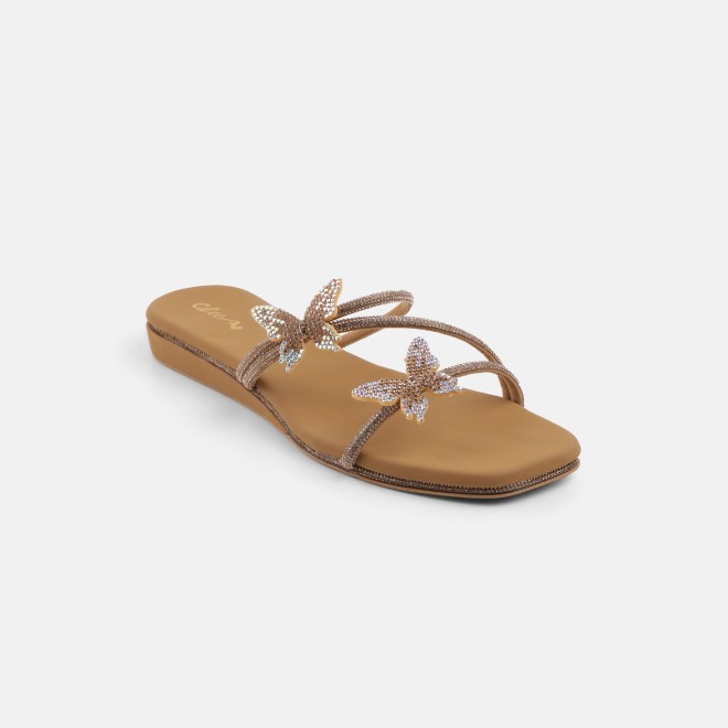 Cheemo Women Antic-gold Casual Slip Ons