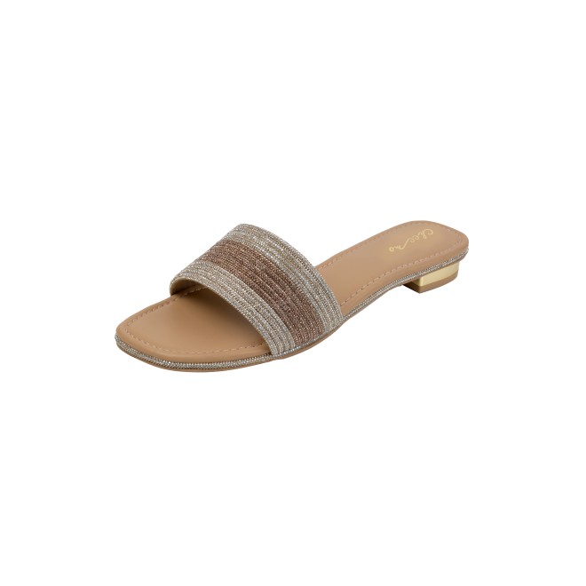 Cheemo Women Gold Casual Slip Ons (SKU: 92-301-15-36)