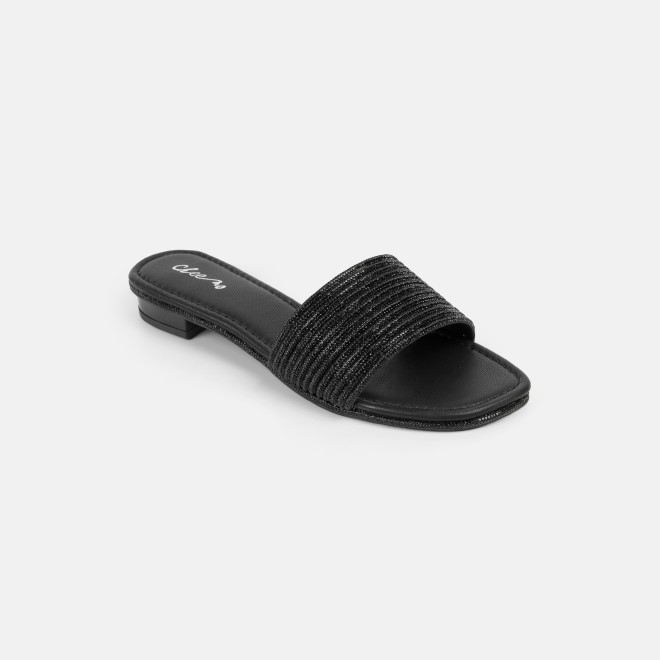 Cheemo Women Black Casual Slip Ons (SKU: 92-301-11-36)