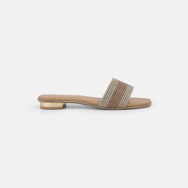 Cheemo Women Gold Casual Slip Ons (SKU: 92-301-15-36)