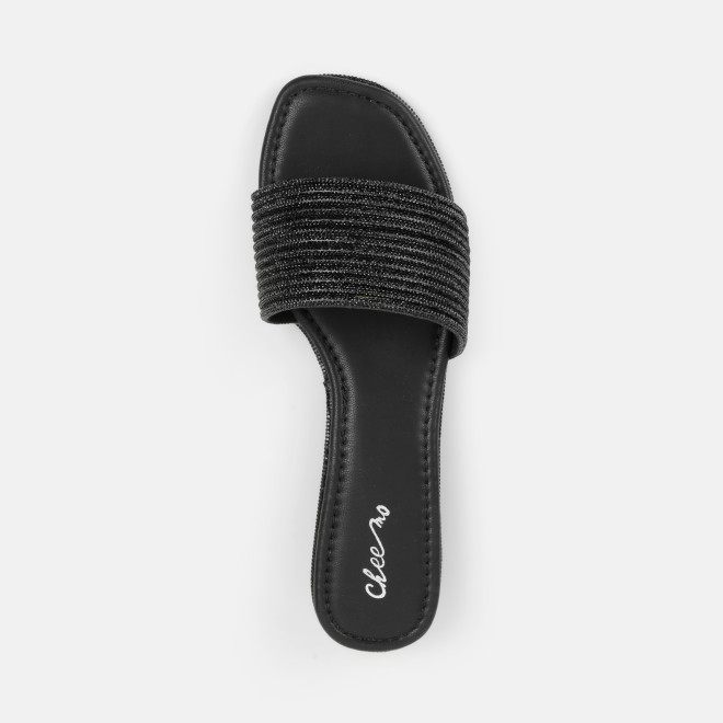 Cheemo Women Black Casual Slip Ons (SKU: 92-301-11-36)
