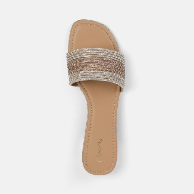 Cheemo Women Gold Casual Slip Ons (SKU: 92-301-15-36)