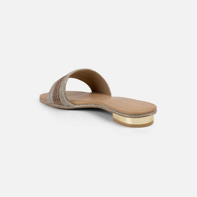 Cheemo Women Gold Casual Slip Ons (SKU: 92-301-15-36)