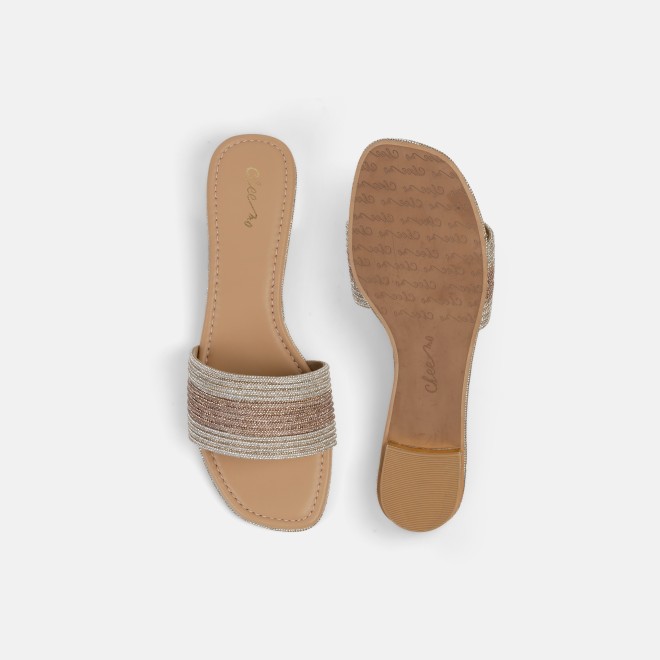 Cheemo Women Gold Casual Slip Ons (SKU: 92-301L-15-42)