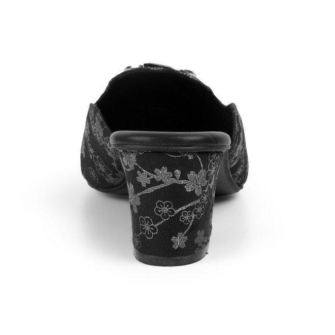 Cheemo Women Black Ethnic Slip Ons (SKU: 92-302-11-38)
