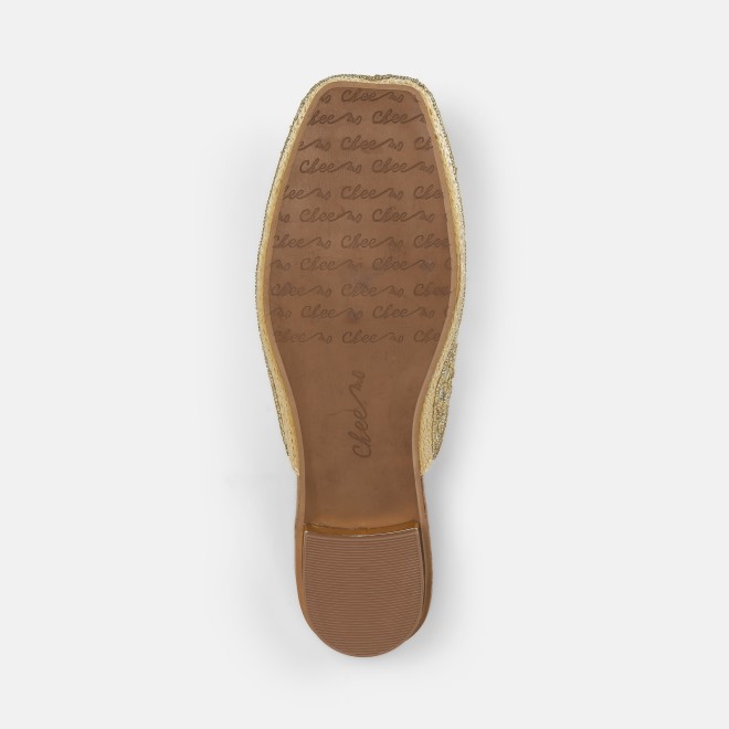 Cheemo Women Gold Ethnic Slip Ons (SKU: 92-303-15-37)