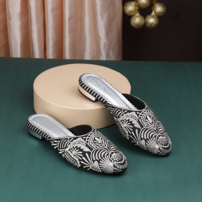Cheemo Women Silver Wedding Slip Ons