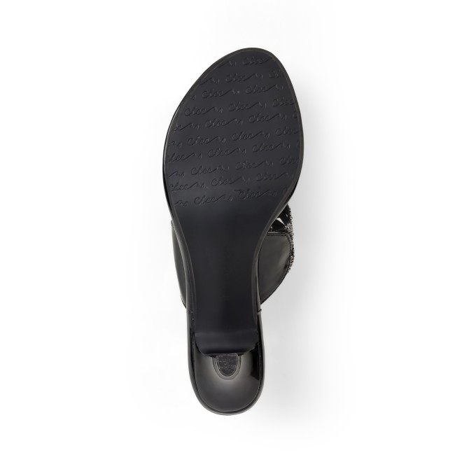 Cheemo Women Black Ethnic Slip Ons (SKU: 92-314-11-37)
