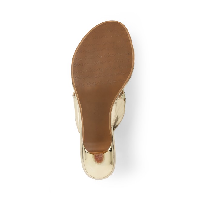 Cheemo Women Gold Ethnic Slip Ons (SKU: 92-314-15-40)