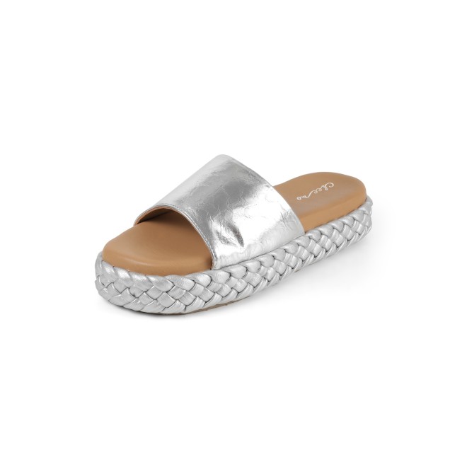 Cheemo Women Silver Casual Slip Ons (SKU: 92-317-27-38)