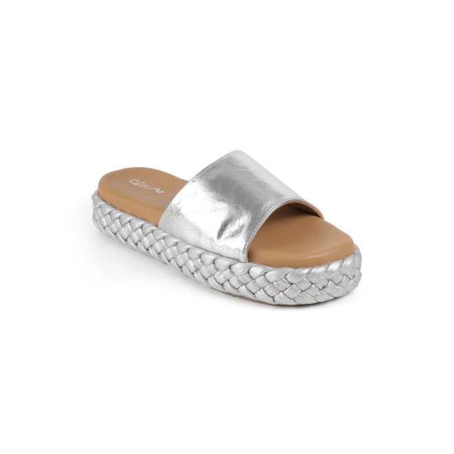 Cheemo Women Silver Casual Slip Ons (SKU: 92-317-27-38)