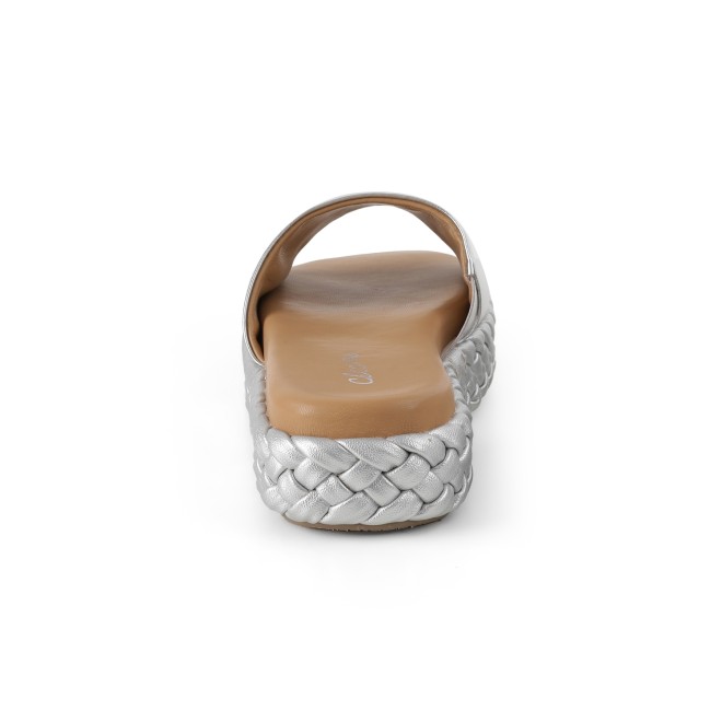 Cheemo Women Silver Casual Slip Ons (SKU: 92-317-27-38)