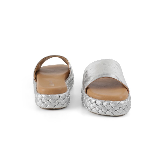 Cheemo Women Silver Casual Slip Ons (SKU: 92-317-27-38)