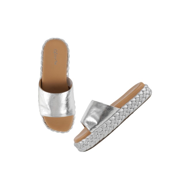 Cheemo Women Silver Casual Slip Ons (SKU: 92-317-27-38)