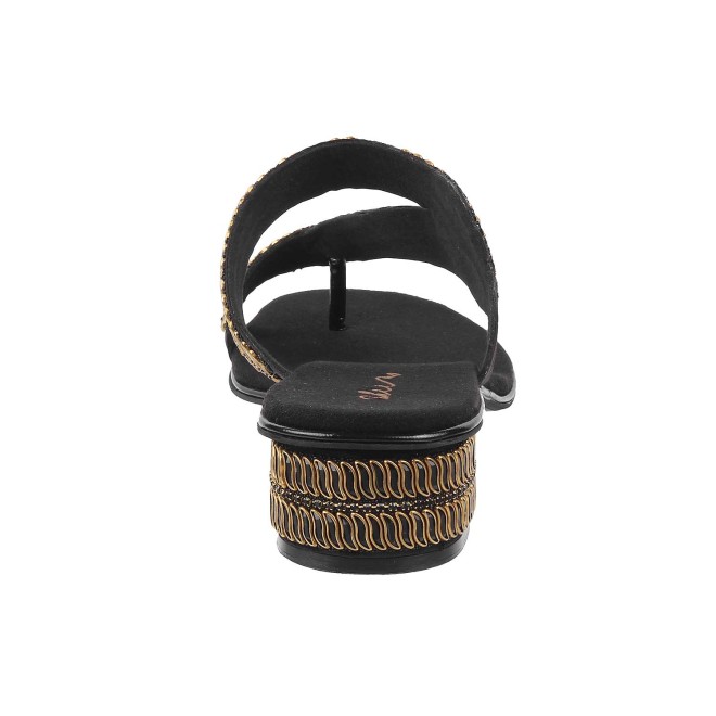 Cheemo Women Black Ethnic Slippers (SKU: 92-69-11-36)