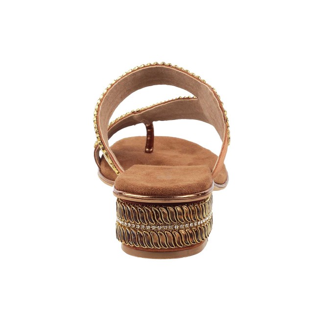 Cheemo Women Antique-Gold Ethnic Slippers (SKU: 92-69-28-36)