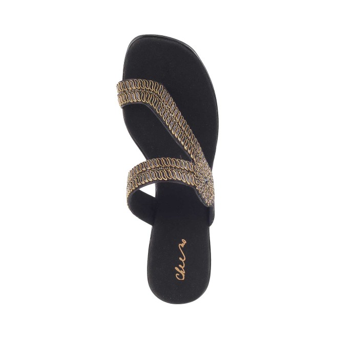 Cheemo Women Black Ethnic Slippers (SKU: 92-69-11-36)