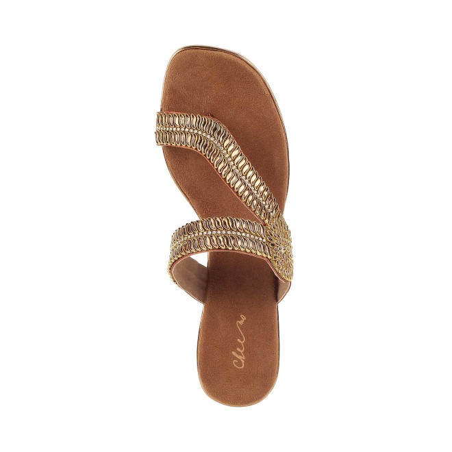 Cheemo Women Antique-Gold Ethnic Slippers (SKU: 92-69-28-36)