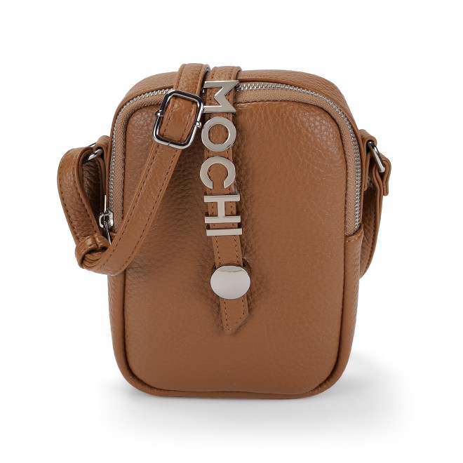 Mochi Women Brown Hand Bags Zip Top Sling