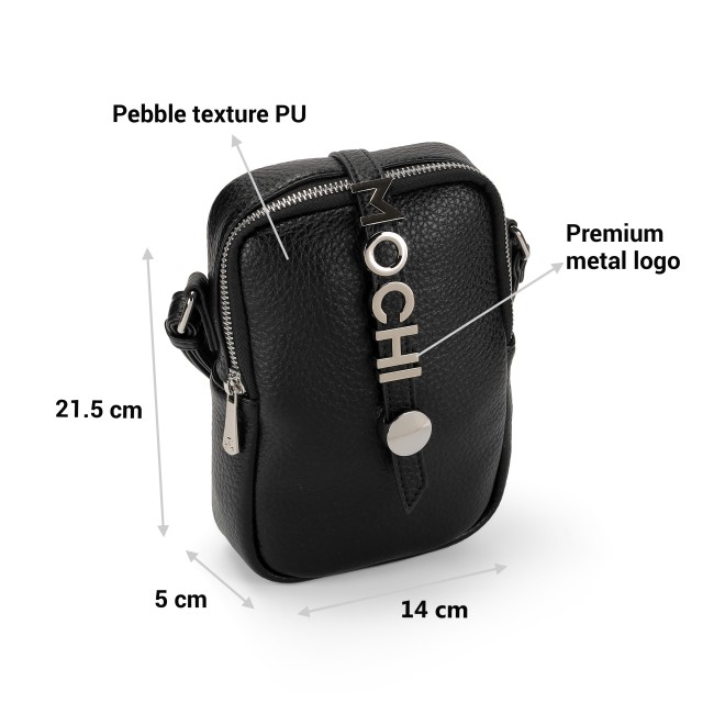 Mochi Women Black Hand Bags Zip Top Sling (SKU: 95-156-11-10)